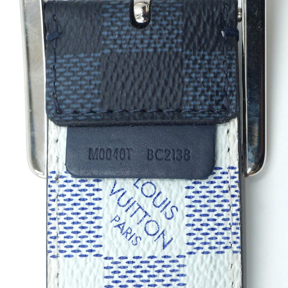 Louis Vuitton Ceinture Reverse Damier Belt All Over Pattern Leather Blue Black — view 8