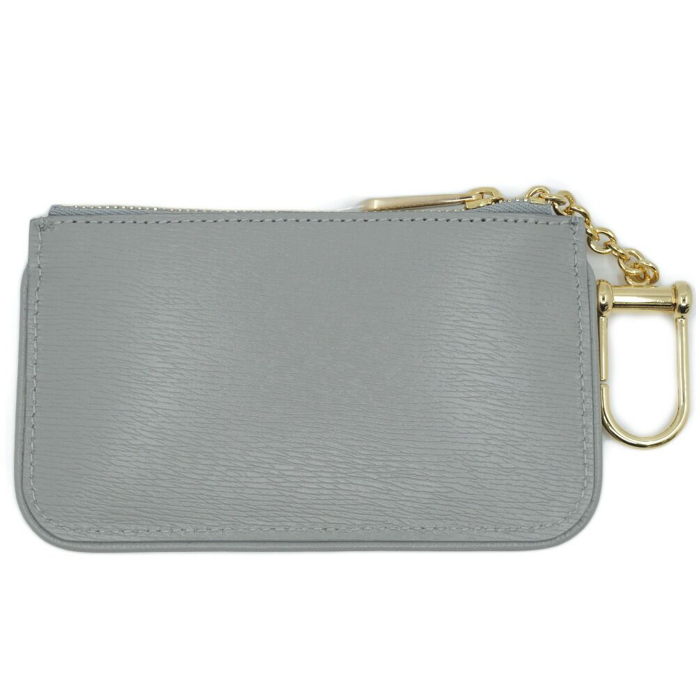 Gucci Coin Case Key Gray Gold Leather Logo Key — view 2