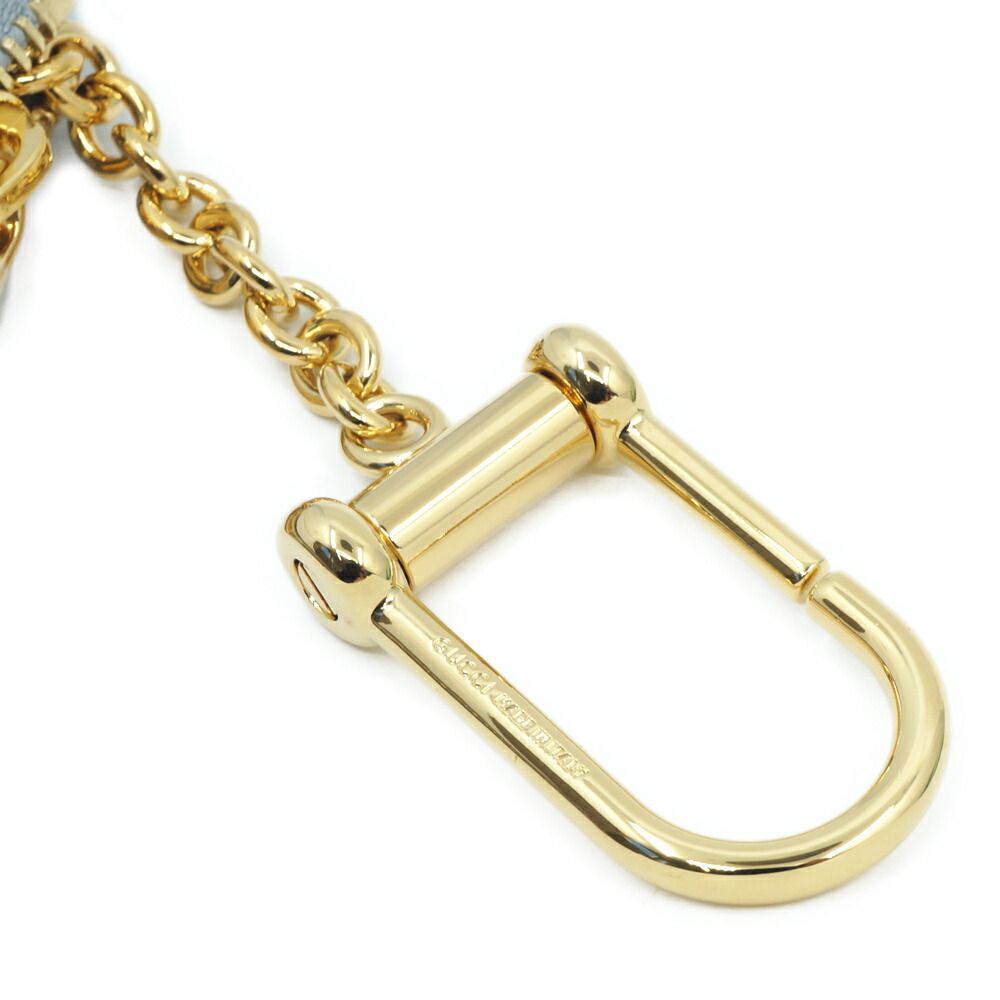 Gucci Coin Case Key Gray Gold Leather Logo Key — view 5
