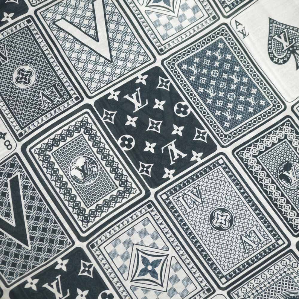 Louis Vuitton Etole Gang Ring Scarf Cotton Silk Navy White Shawl — view 5