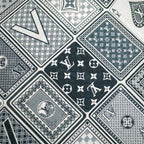 Louis Vuitton Etole Gang Ring Scarf Cotton Silk Navy White Shawl — view 4