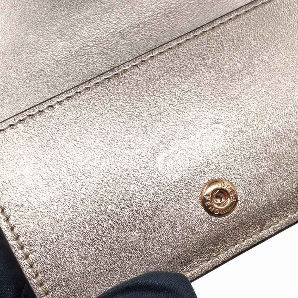 Fendi Pink Gold Compact Wallet Leather Card Case — view 7