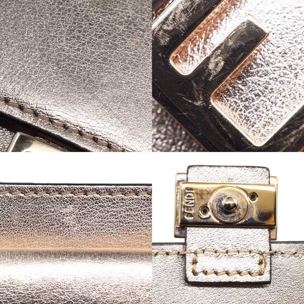 Fendi Pink Gold Compact Wallet Leather Card Case — view 9
