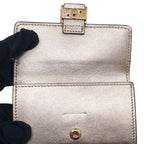Fendi Pink Gold Compact Wallet Leather Card Case — view 6