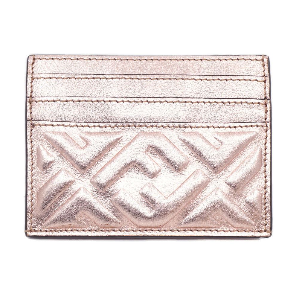 Fendi Pink Gold Compact Wallet Leather Card Case — view 2