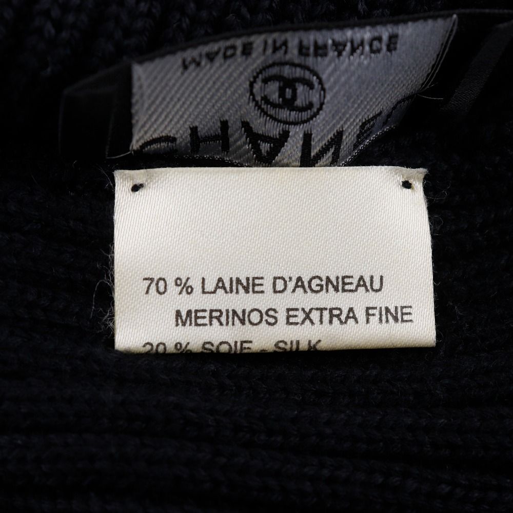 Chanel CC Logo Sports Line Wool Silk Black Hats — view 6
