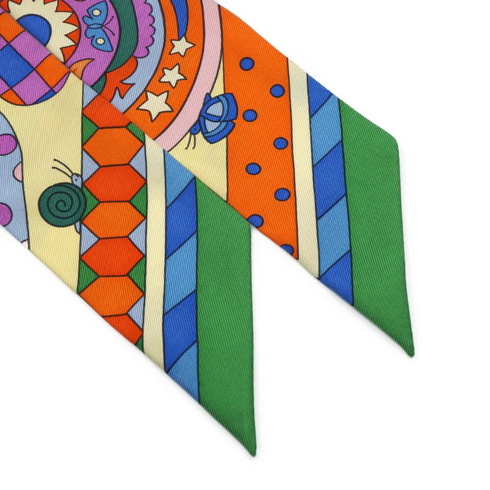Hermes les Murmures de la Foret Whisper of the Forest Twilly Multicolor Scarf — view 6