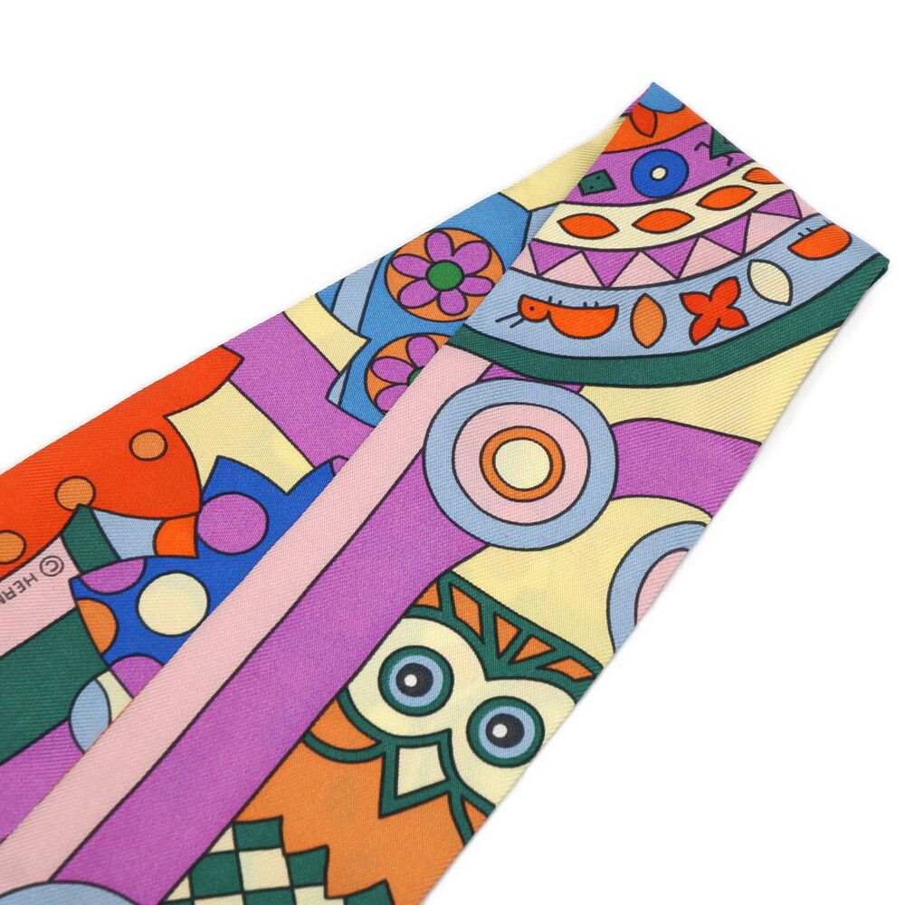 Hermes les Murmures de la Foret Whisper of the Forest Twilly Multicolor Scarf — view 5