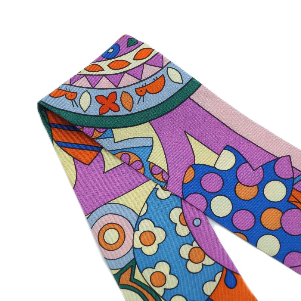 Hermes les Murmures de la Foret Whisper of the Forest Twilly Multicolor Scarf — view 8