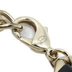 Chanel Double Pearl CC Logo Rhinestone Plate Belt Leather Black Gold — view 5