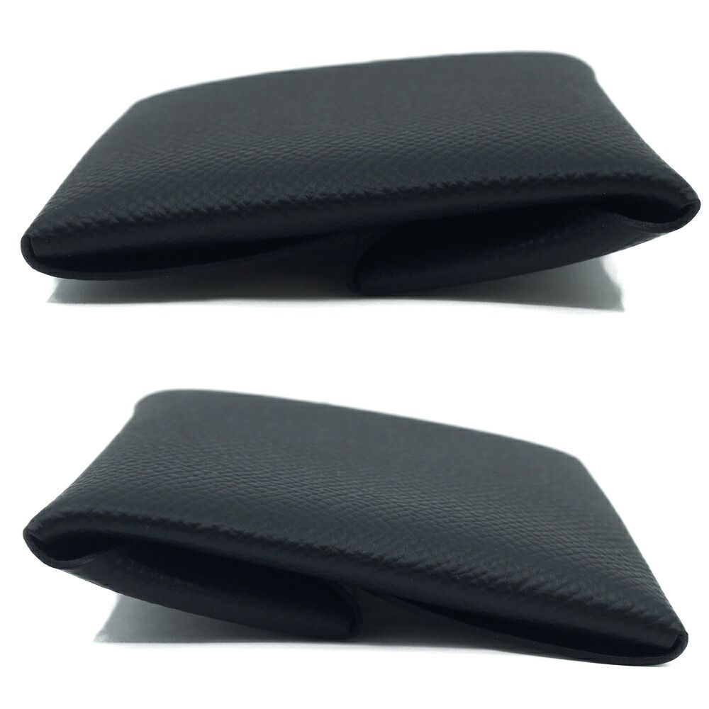 Hermes Bastia Veau Epsom Card Case Coin Purse Black — view 4