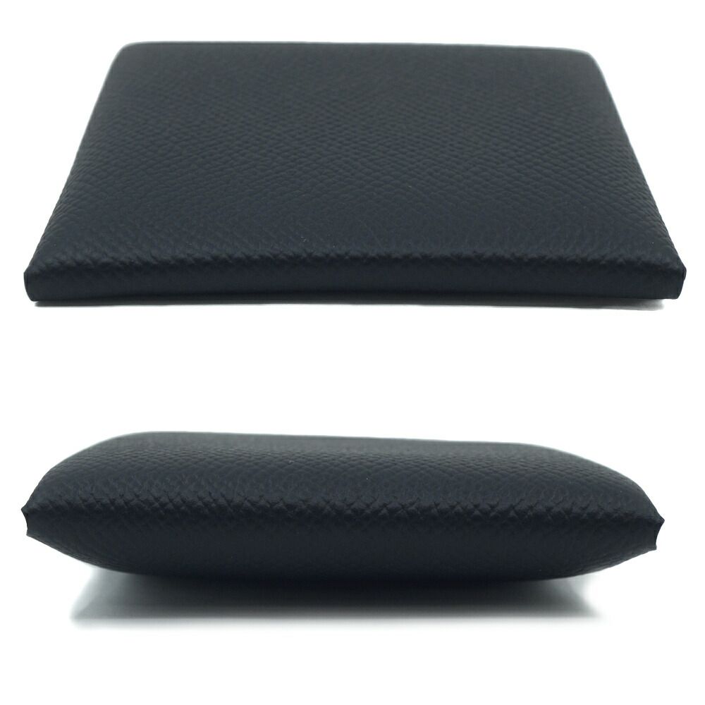 Hermes Bastia Veau Epsom Card Case Coin Purse Black — view 3