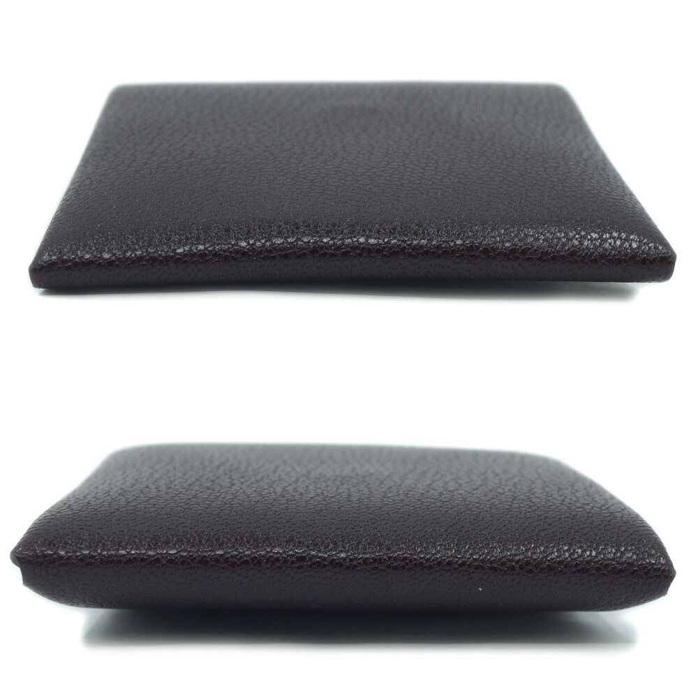 Hermes Bastia Brown Silver Coin Case Card Leather — view 3