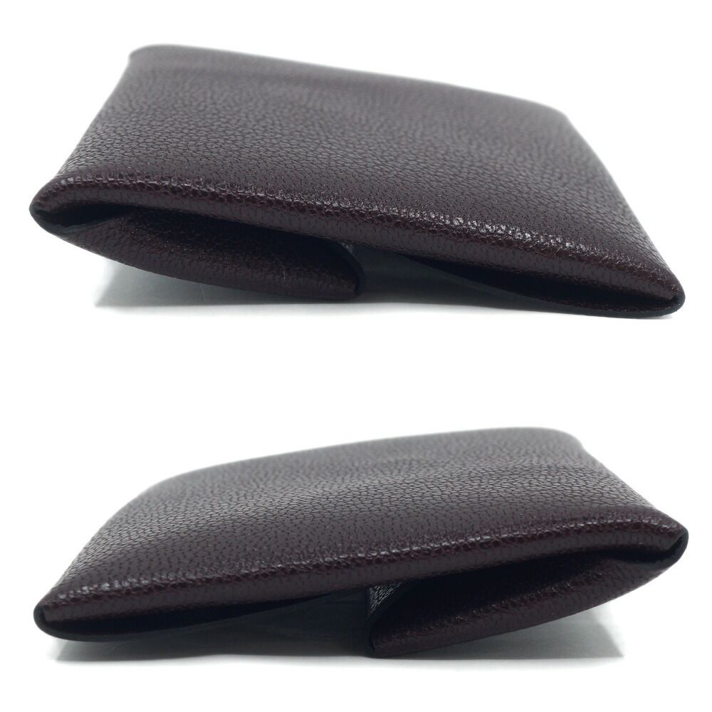 Hermes Bastia Brown Silver Coin Case Card Leather — view 4
