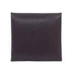 Hermes Bastia Brown Silver Coin Case Card Leather — view 2
