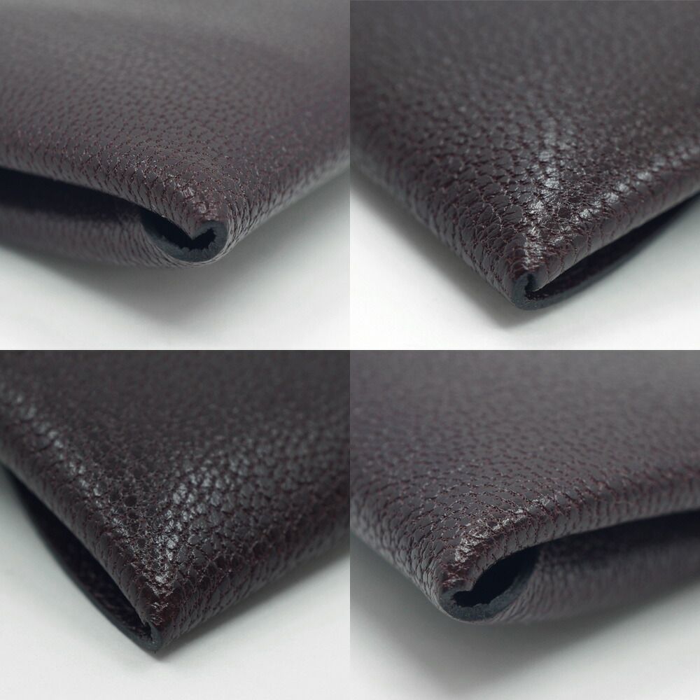 Hermes Bastia Brown Silver Coin Case Card Leather — view 5