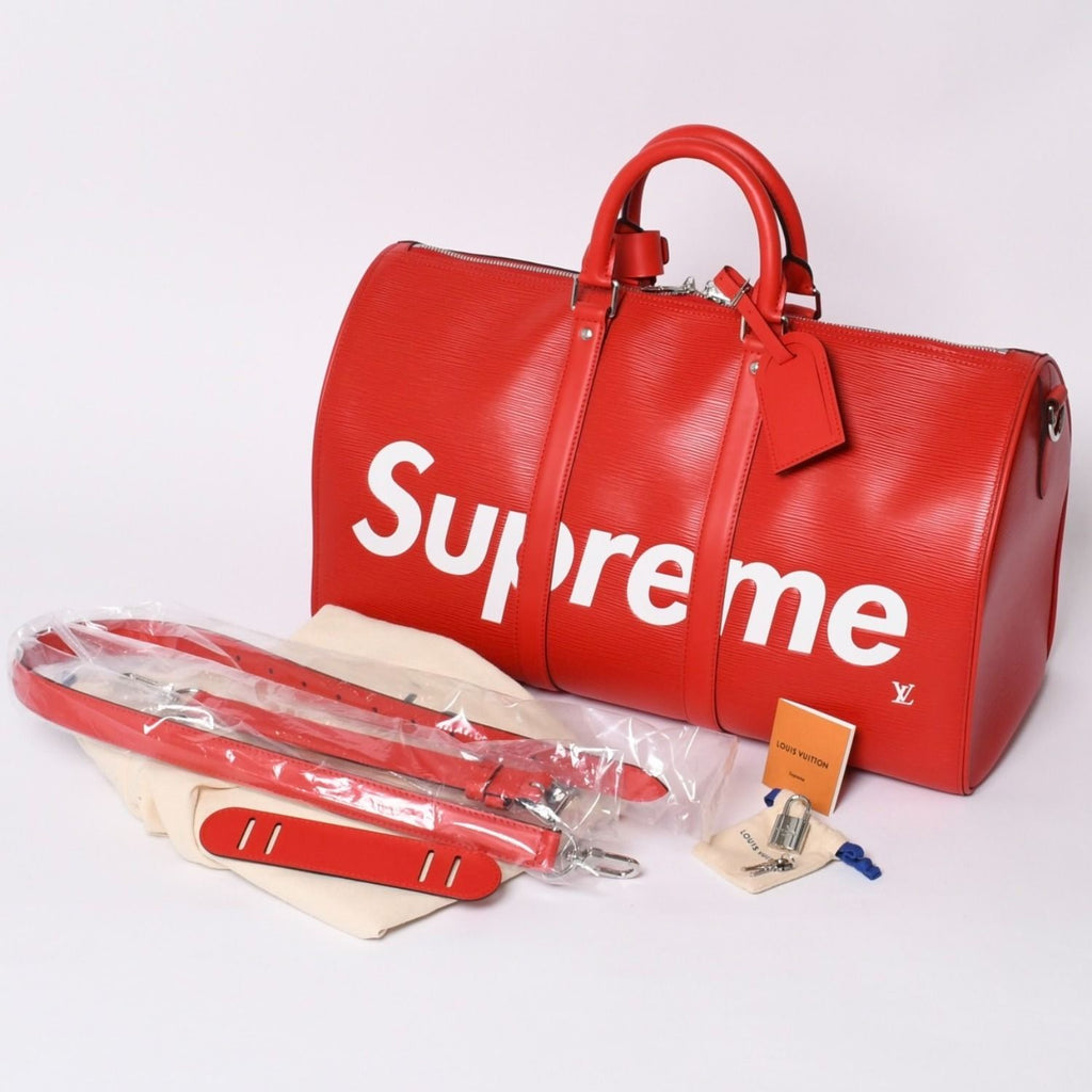 Louis Vuitton Supreme Keepall Bandouliere 45 Boston Bag Epi