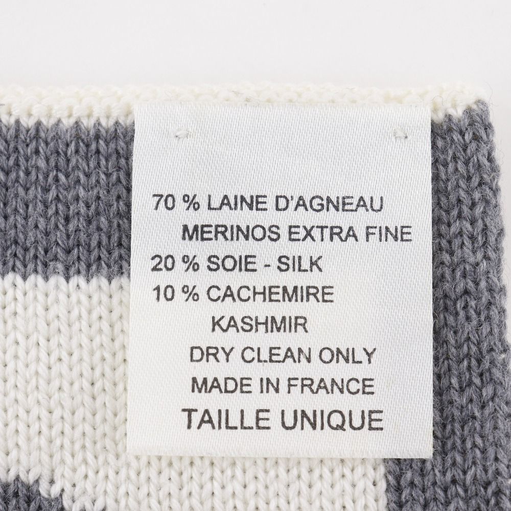 Chanel CC Logo Sports Line Wool Silk Gray Scarf — view 4