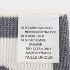 Chanel CC Logo Sports Line Wool Silk Gray Scarf — view 4