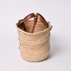 Celine La Chic Panier Raffia Calfskin 2-Way Handbag Basket Bag — view 5