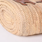 Celine La Chic Panier Raffia Calfskin 2-Way Handbag Basket Bag — view 8