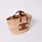 Celine La Chic Panier Raffia Calfskin 2-Way Handbag Basket Bag — view 4