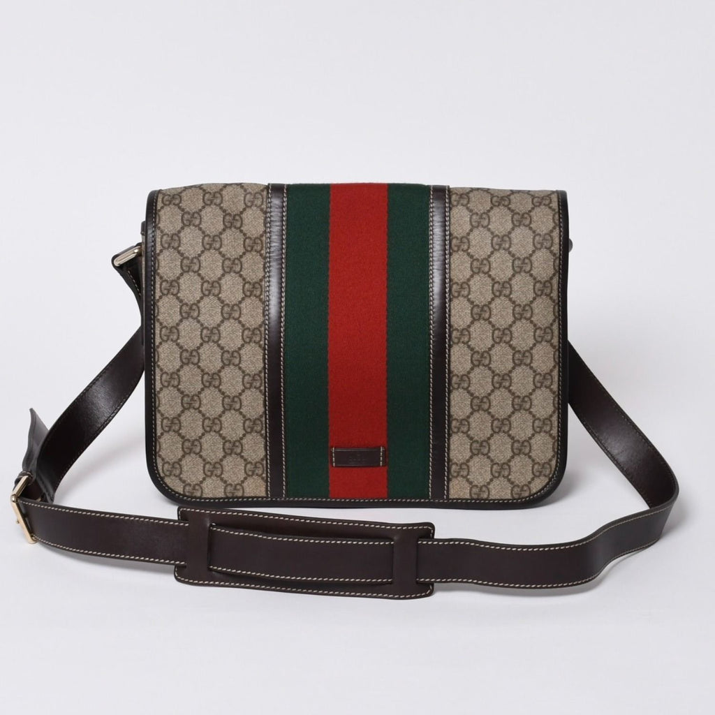 Gucci Shoulder Bag GG Supreme Sherry Line Beige Gold