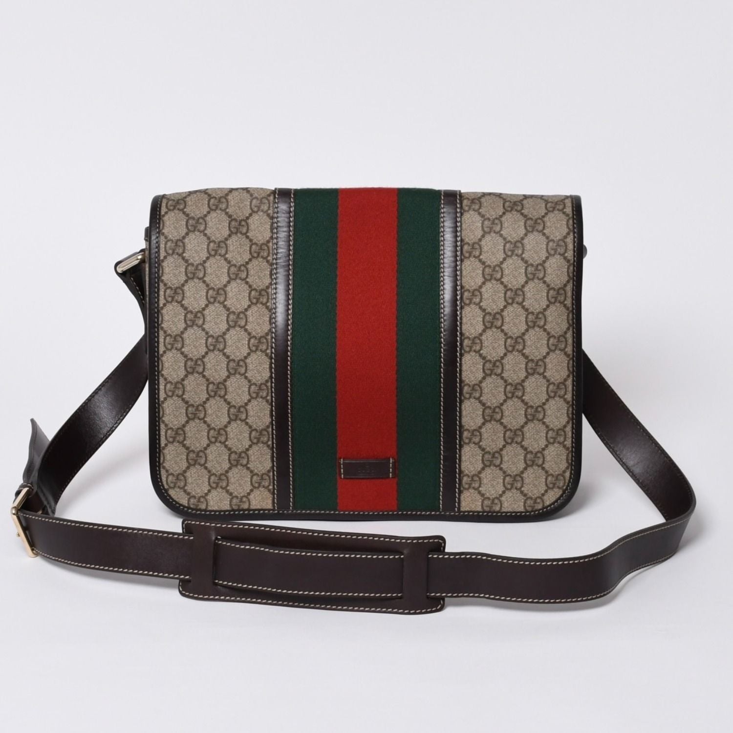 Gucci Shoulder Bag GG Supreme Sherry Line Beige Gold