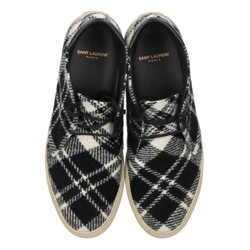 Saint Laurent Paris Wool Check High Cut Sneakers 42 — view 4