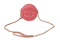 Chanel CC Filigree Chain Shoulder Bag Caviar Leather CC Logo Gold Pink