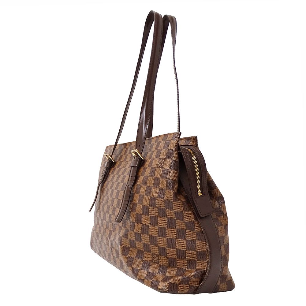 Louis Vuitton Tote Damier Canvas Chelsea Brown Handbag Large Commuting to School — view 4