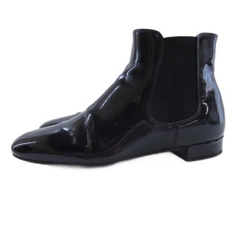 Prada Enamel Side Gore Boots Black 35.5 — view 3