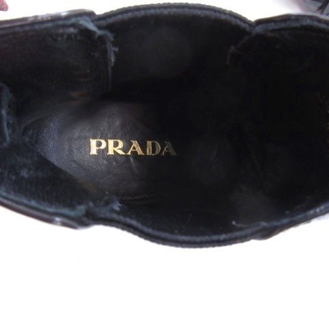 Prada Enamel Side Gore Boots Black 35.5 — view 7