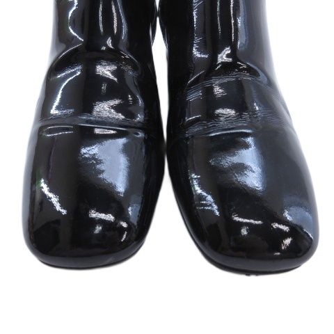 Prada Enamel Side Gore Boots Black 35.5 — view 5