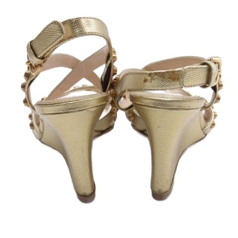 Prada Studded Sandals Gold 35 — view 4