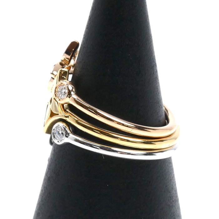 Louis Vuitton 18k Yellow Gold PG WG Bag Monogram Idylle Three Ring Diamond — view 2