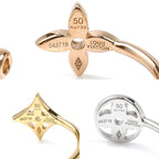 Louis Vuitton 18k Yellow Gold PG WG Bag Monogram Idylle Three Ring Diamond — view 5