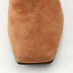 Hermes Homage Suede Buckle Square Toe Short Boots Shoes Brown 37.5 — view 7
