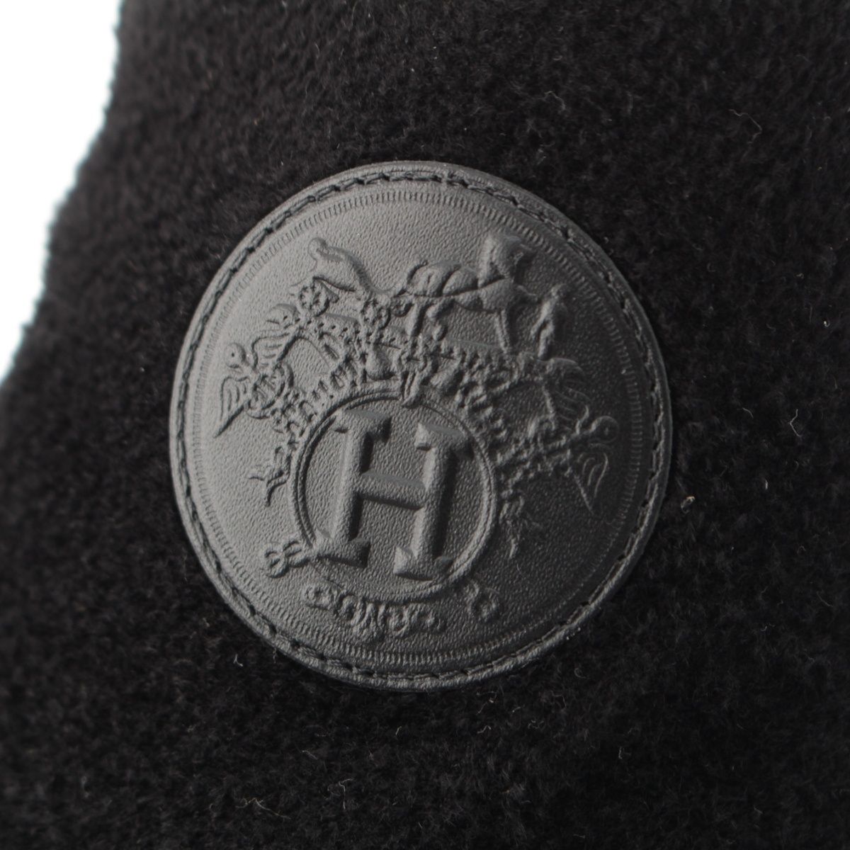 Hermes Voltige Wool Leather Exlibris Knit Boots Black 35 2 — view 9