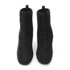 Hermes Voltige Wool Leather Exlibris Knit Boots Black 35 2 — view 2