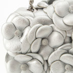 Chanel Quilted 20 Camellia Lambskin Chain Shoulder Bag CC Logo Silver — view 8