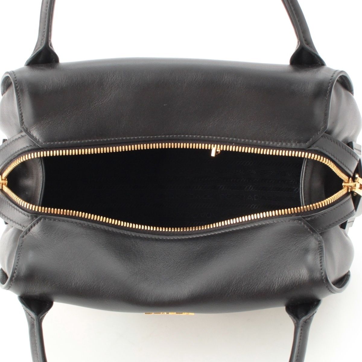 Prada Madras Leather Logo Flower Bow Ring 2-Way Shoulder Handbag Multicolor — view 7