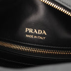 Prada Madras Leather Logo Flower Bow Ring 2-Way Shoulder Handbag Multicolor — view 8