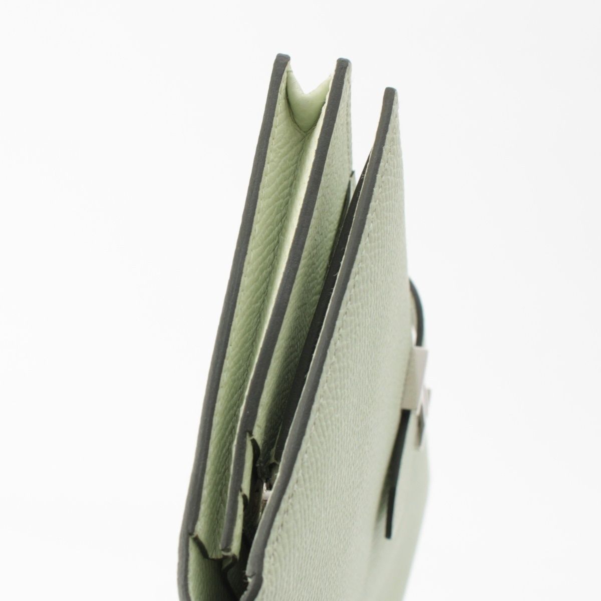 Hermes Bearn Souffle Epsom Wallet Silver Valfiz — view 7
