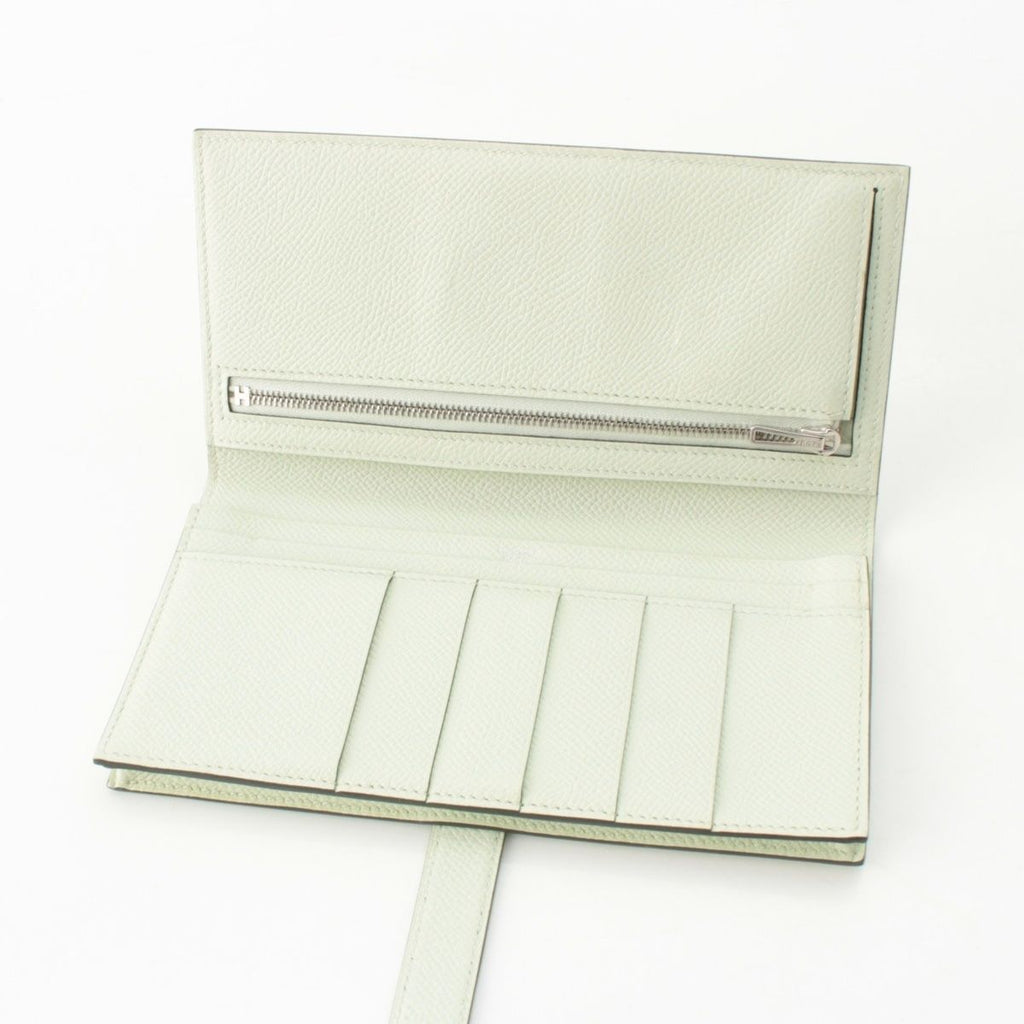Hermes Bearn Souffle Epsom Wallet Silver Valfiz — view 4