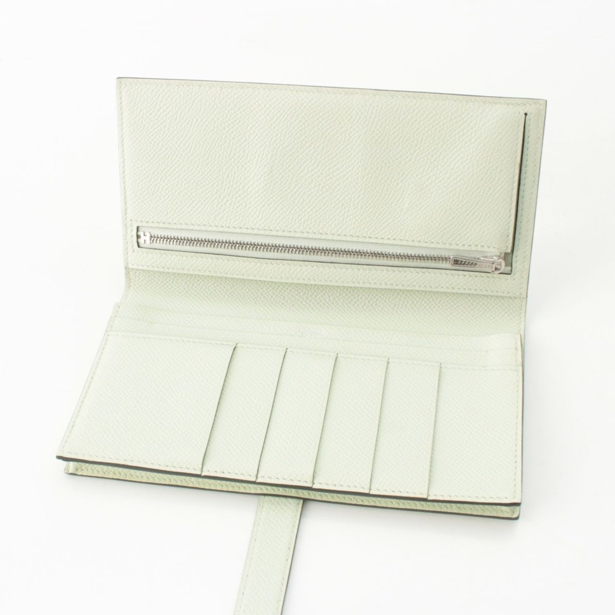 Hermes Bearn Souffle Epsom Wallet Silver Valfiz — view 4