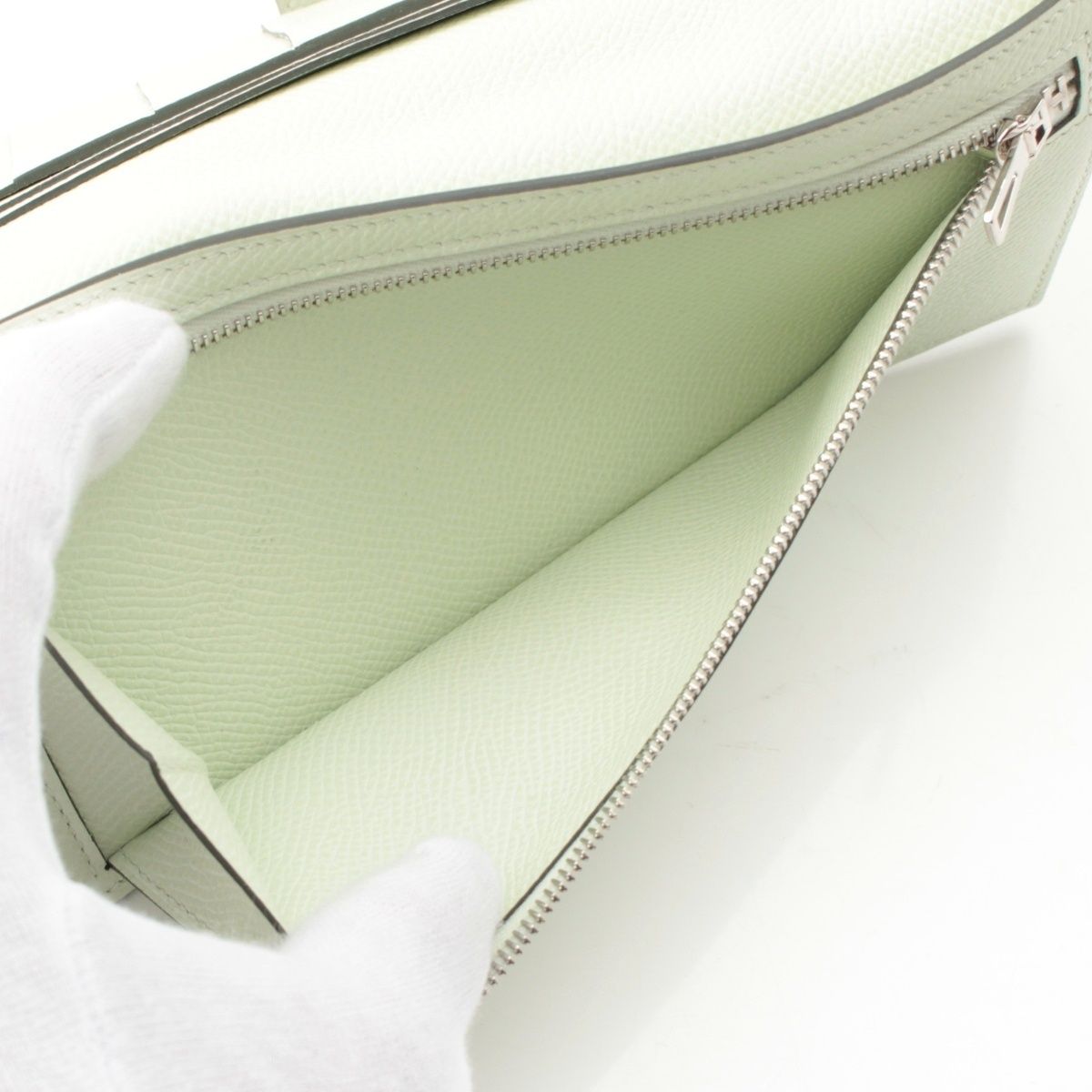 Hermes Bearn Souffle Epsom Wallet Silver Valfiz — view 5