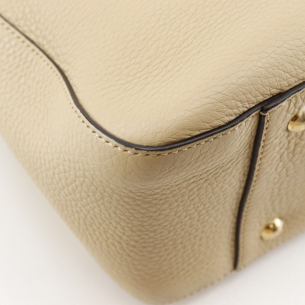 Fendi FF Tote Small 2-Way Shoulder Calf Beige Handbag — view 4