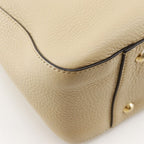 Fendi FF Tote Small 2-Way Shoulder Calf Beige Handbag — view 4