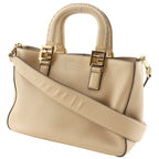 Fendi FF Tote Small 2-Way Shoulder Calf Beige Handbag — view 2